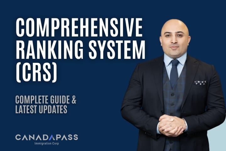 Illustration of Mahyar Hallaj Pour Canada Immigration Lawyer explaining comprehensive rankings system and with the text latest updates on the image