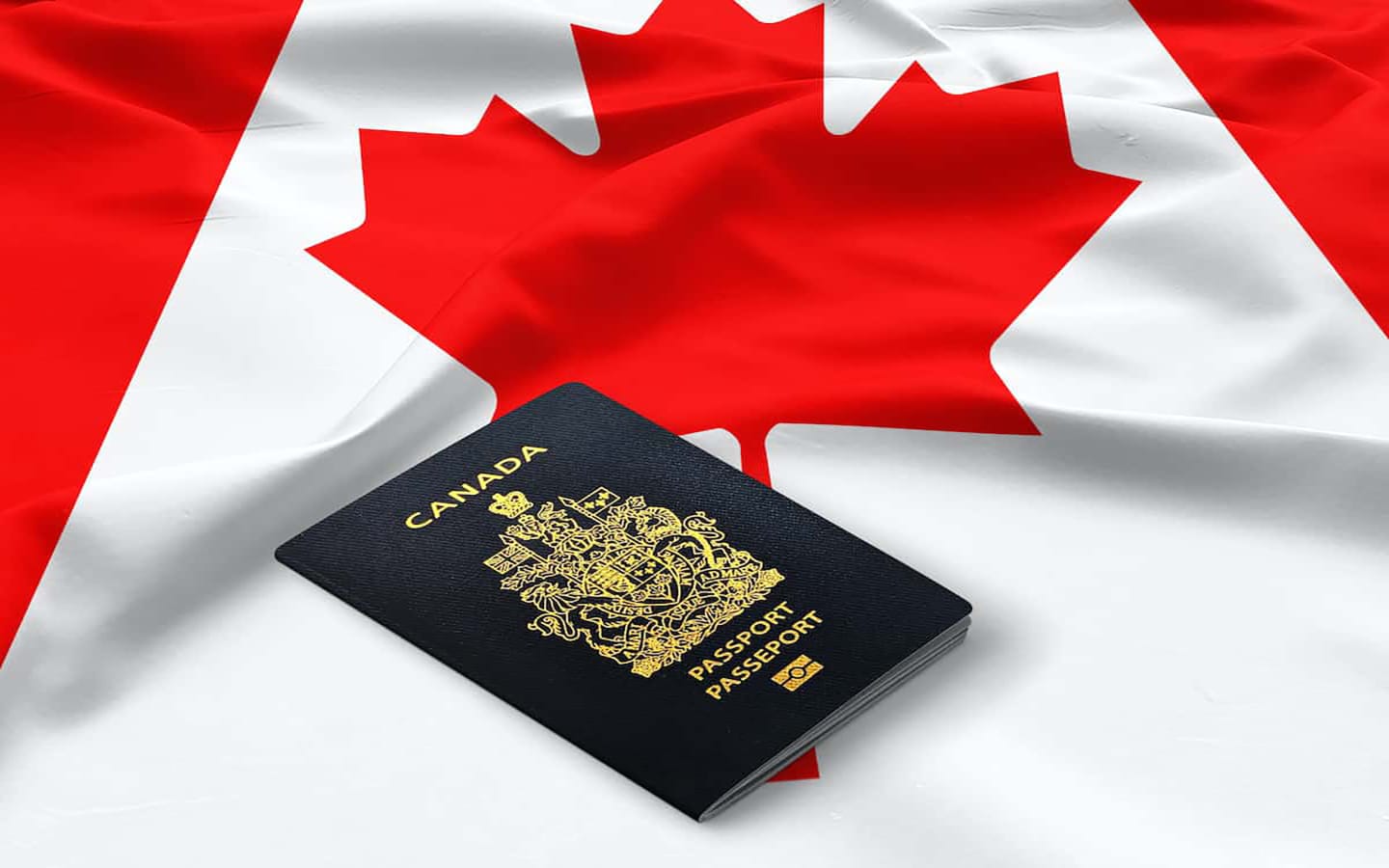 IRCC and International Mobility Program – Canadian flag and work passport.